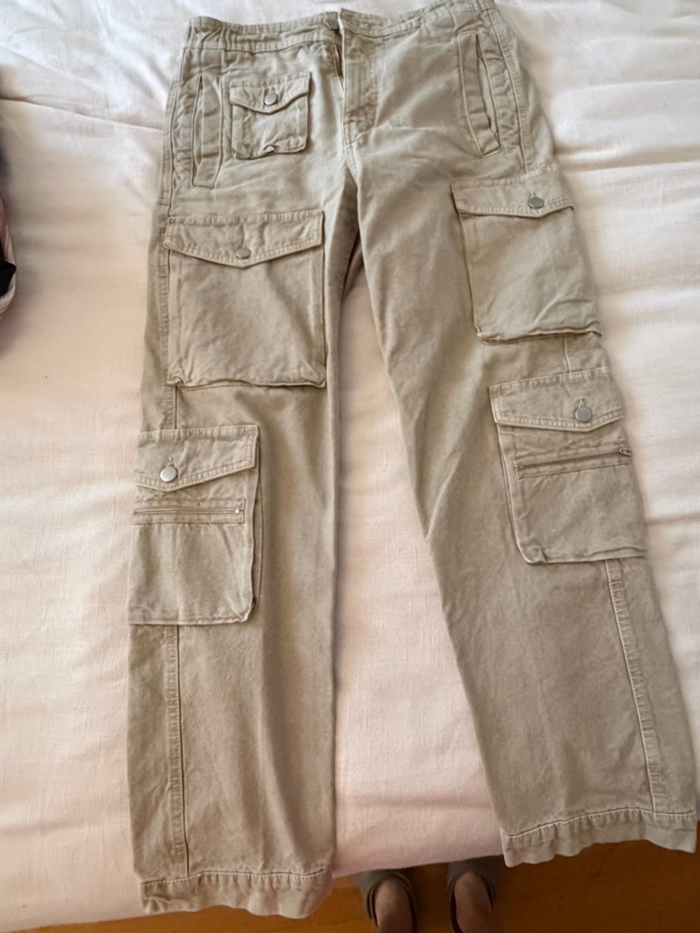 Zara Men's Cargo Pants in Beige/Tan size M